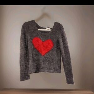 dELiA*s Vintage 90's heart sweater Delias Cozy Fuzzy Medium Valentine's Y2k Teen